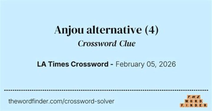 Anjou alternative NYT Crossword Puzzle Clue