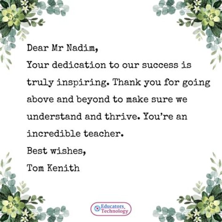 Discover The Transformative Power Of Teacher Appreciation Letters From Principals