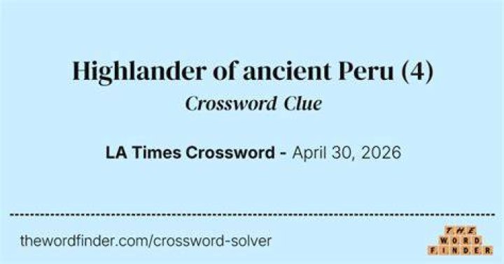 Highlander’s pattern Crossword Clue LA Times Answer