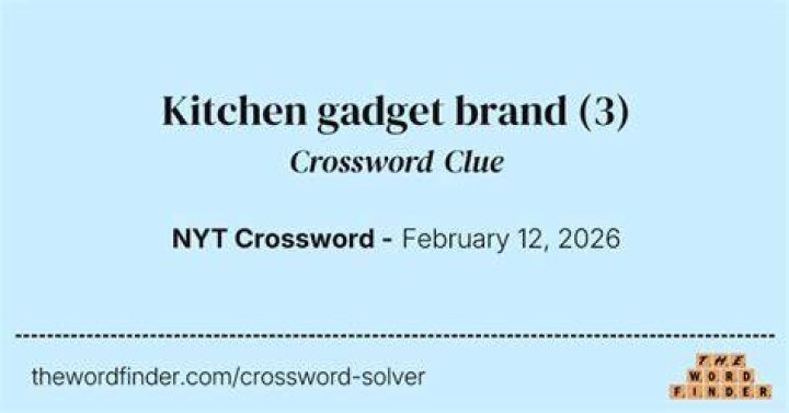 Kitchen gadget NYT Crossword Clue - News