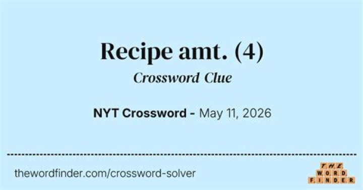 LA Times Baking amt. Crossword Clue Answers with 4 letters