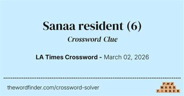 LA Times Sanaa citizen Crossword Clue Answers with 6 letters