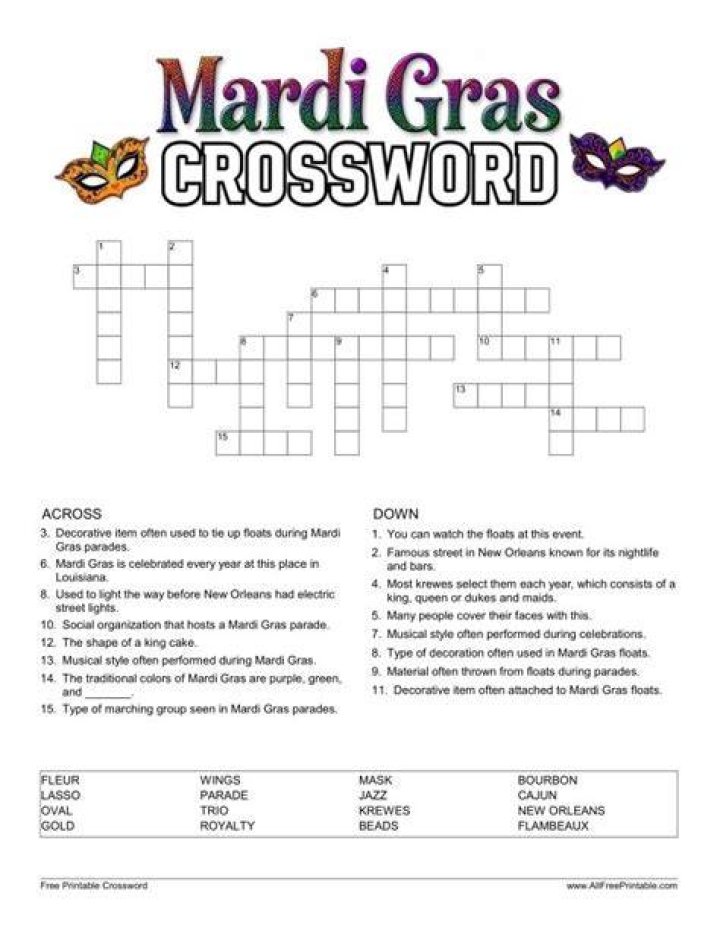Mardi Gras VIP Crossword Clue Eugene Sheffer - News