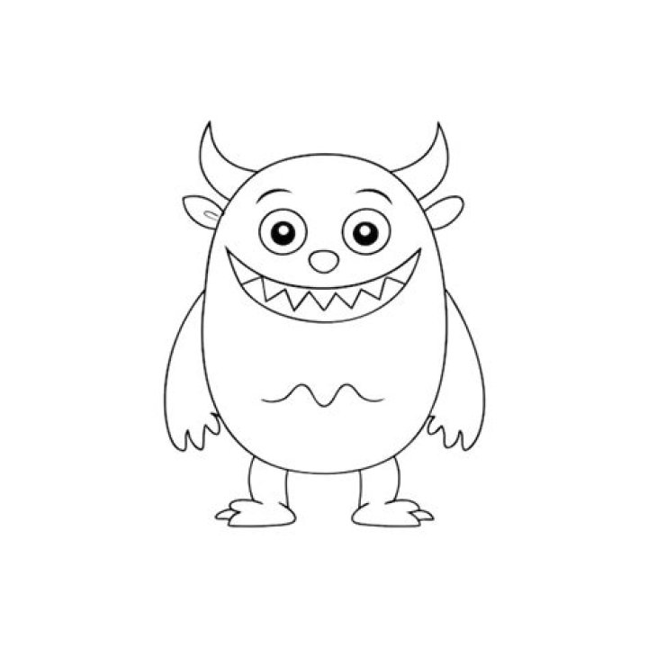 Dreadful Monster Line Drawing For Your Sinister Designs