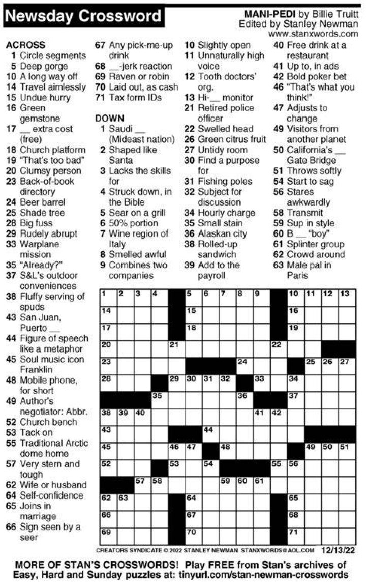 Newsday Employer of ushers Crossword Clue - News
