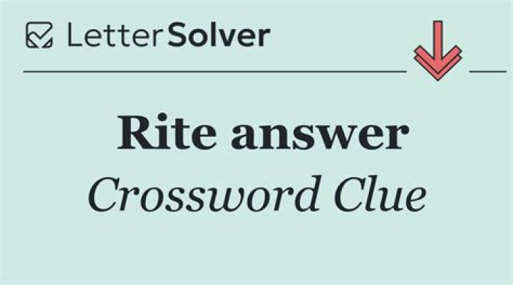 Newsday Rite place Crossword Puzzle Clue Answers