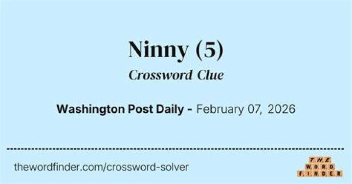 Ninny Crossword Clue Thomas Joseph 1 Answer with 4 letters