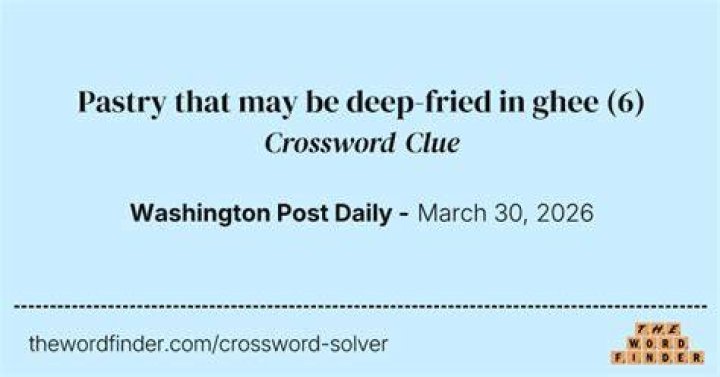 Pastries fried in ghee Wall Street Crossword Clue