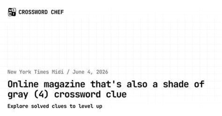 Shade of gray Crossword Clue NYT