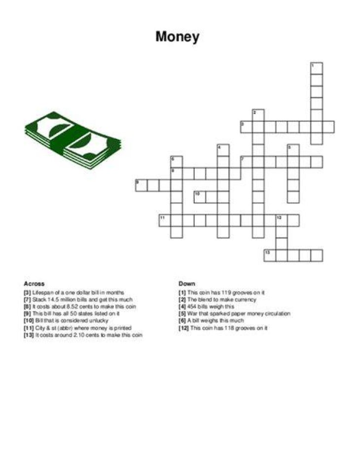 The color of money Crossword Clue Universal - News