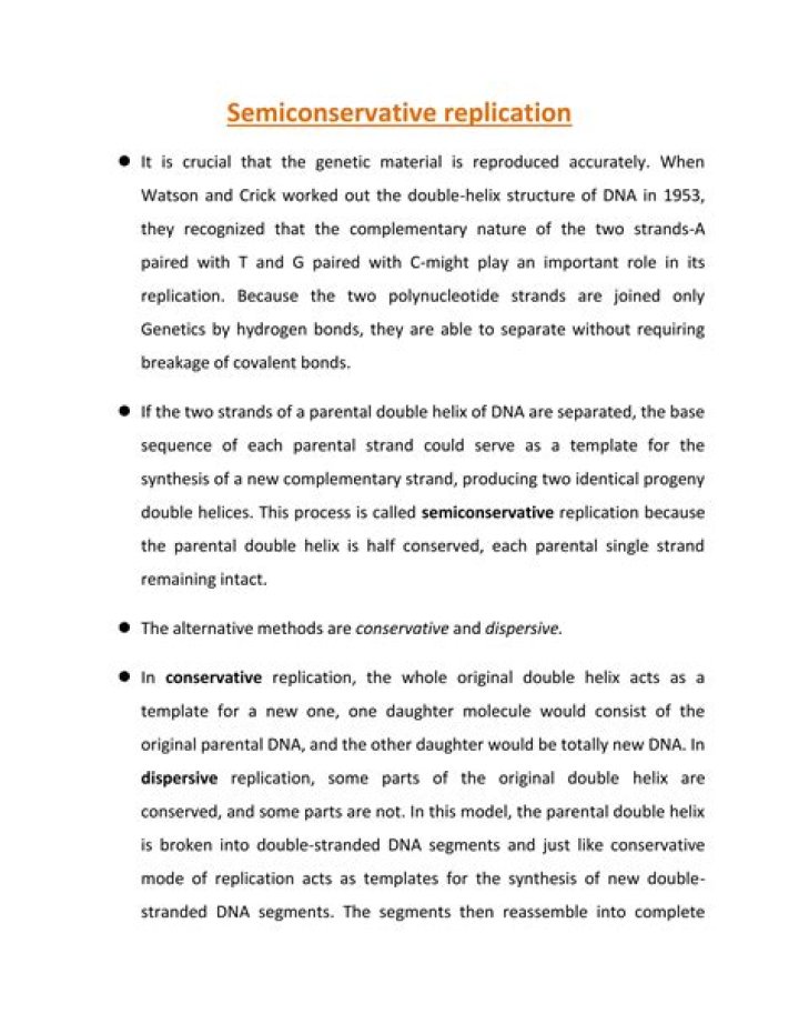 Understanding DNA Replication: Unveiling The Semiconservative Nature
