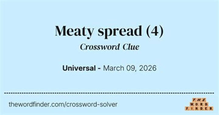 Universal Avo spread Crossword Clue 4 letters Puzzle Answers - News