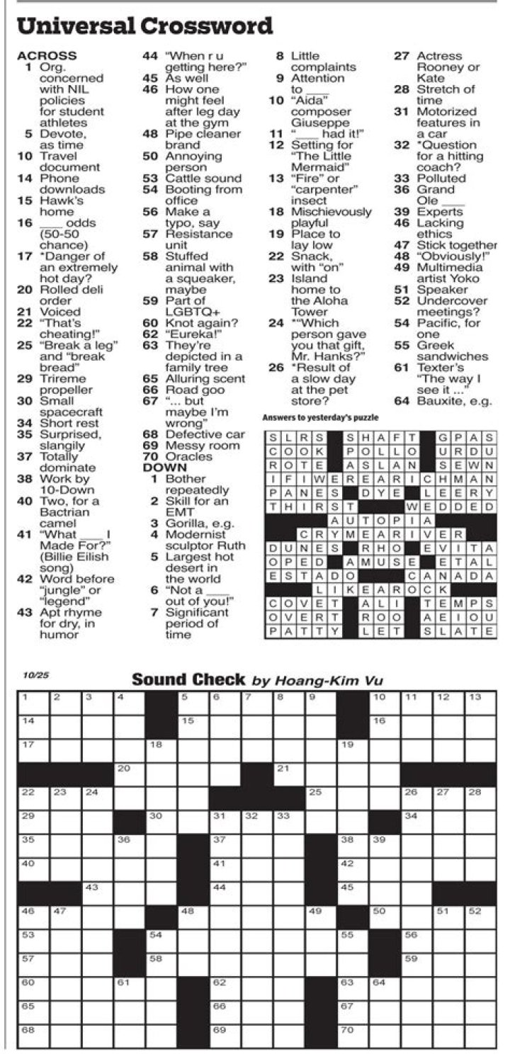 Universal Cannabis variety Crossword Puzzle clues and Answers with 4 letters - News