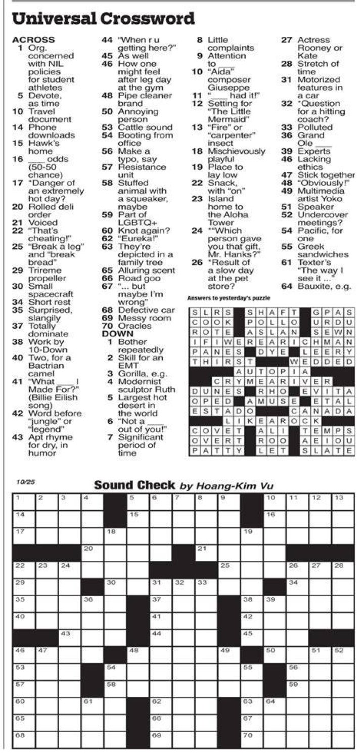 Universal Crossword Answers for December 21 2023