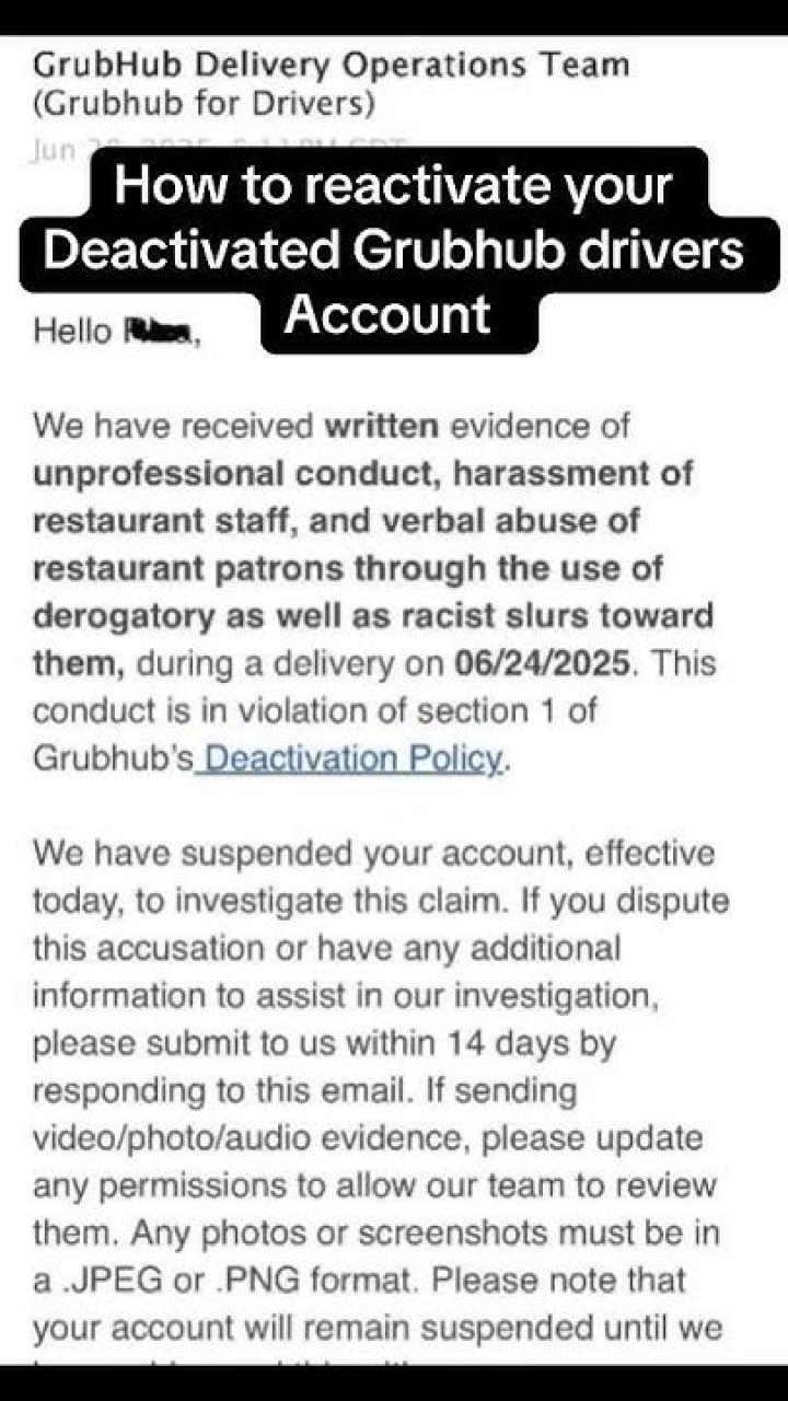 Will Grubhub deactivate you for dropping blocks? ·